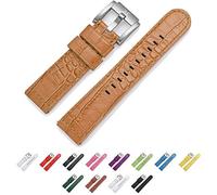TW Steel Marc Coblen - Cinturino per orologio, in pelle, 22 mm, con fibbia in acciaio, Marrone coccodrillo., Cinghia