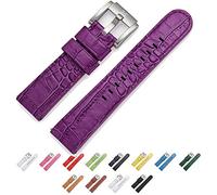 TW Steel Marc Coblen - Cinturino per orologio, in pelle, 22 mm, con fibbia in acciaio, Viola coccodrillo, Cinghia