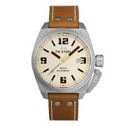 TW Steel Swiss Canteen Mens 42mm Quartz Watch with 3-Hands Movement and Brown Leather Strap