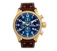 TW Steel Volante Mens 48mm Quartz Chronograph Watch with Brown Leather Strap
