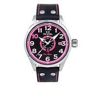 TW Steel Volante - Orologio al quarzo da donna, 45 mm, con quadrante rosa e cinturino in tessuto, con data e calendario, Nero, Cinturino
