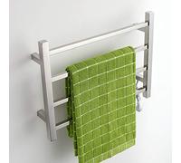 TWALY Scaldasalviette A Parete, con Timer 4 Barre Riscaldate（Tubo Quadrato） Termoarredo Elettrico Bagno 450x600x110mm, Cablaggio/Plug-in