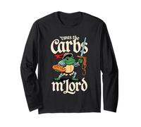 'TWAS The Carbs M'Lord Funny Frog Meme Medieval Knigh Maglia a Manica
