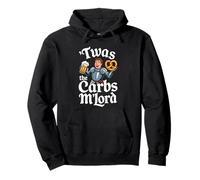 'TWAS The Carbs M'Lord Funny German Food Beer Pretzel Felpa con Cappuccio