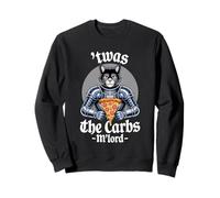 'TWAS The Carbs M'Lord Funny Pizza Cat Knight Felpa