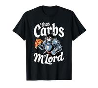 'TWAS The Carbs M'Lord Funny Pizza Cat Knight Maglietta