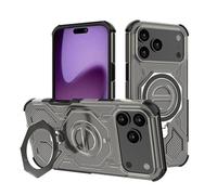 Twaynorb Shockproof Translucent Matte Magnetic Phone Cover with Kickstand For iPhone 17 Pro Max Air (Black)
