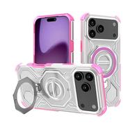 Twaynorb Shockproof Translucent Matte Magnetic Phone Cover with Kickstand For iPhone 17 Pro Max Air (Pink)