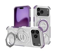 Twaynorb Shockproof Translucent Matte Magnetic Phone Cover with Kickstand For iPhone 17 Pro Max Air (Purple)