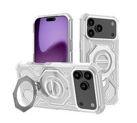 Twaynorb Shockproof Translucent Matte Magnetic Phone Cover with Kickstand For iPhone 17 Pro Max Air (White)