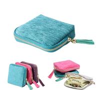 Twaynorb Small Travel Jewelry Case Organizer, Portable Mini Pouches for Bracelets Necklace Bangles Healing Crystal, Ring Storage with Zipper Gift for Women (#6)