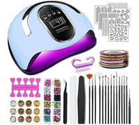 TWBEST 168W Lampada per Unghie,Fornetto Unghie con 4 Timer-10/30/60/99s,Lampada Unghie UV LED con Sensore LCD,Lampada UV LED Piastra Base Portatile e Rimovibile,Casa e Salone