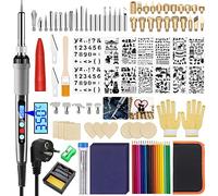TWBEST 80W Kit Pirografia Legno, 108pcs Attrezzi Incisione Professionale per Cuoio, Saldatore con Temperatura Regolabile con ℉/℃ Interruttore, per Intaglio/Saldatura/Goffrare/Arte DIY