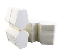 Twdrer 400 pezzi di carta kraft bianca per gioielli, collane, bracciali, orecchini, fermagli per capelli, cartellini dei prezzi con foro (10,5 cm