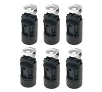 TWDRTDD Portacandela Termoplastico E14,Zoccolo Per Lampada A Candela Ses Con Succhiotto Filettato Da 1/8ips,Confezione Da 6 Pezzi (Nero)