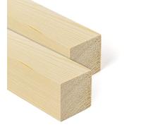 TWE Listelli Legno Massello Abete x 3 Metri diverse Dimensioni Piallati su Quattro Lati con Smusso su Spigoli Made in Italy Confezione da 2 pz (50x50) mm