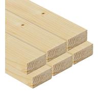 TWE Listelli Legno Massello Abete x 3 Metri Piallati su Quattro Lati con Smusso su Spigoli Made in Italy Confezione da 6 pz (20x40) mm