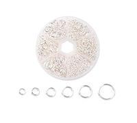 Tweal Anelli di Salto Aperti,1600 Pezzi Anelli a Molla Anelli Salto Aperti 4mm -10mm per DIY Creazione di Gioielli(Argento)