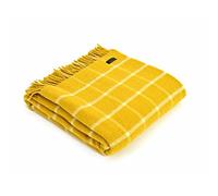 Tweedmill Textiles - Coperta Copriletto in 100% pura lana, motivo a quadri, colore: Giallo