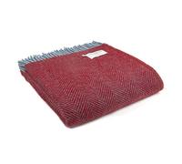 Tweedmill Textiles Coperta per divano letto a spina di pesce, 100% pura lana vergine - prodotto britannico, fragola e benzina