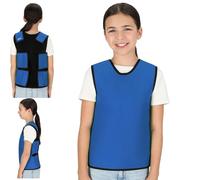 Tweens Gilet a compressione sensoriale, gilet a pressione profonda per autismo, calmante, iperattività, disturbi dell'umore, traspirante, aderente, Blu, L