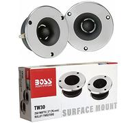 Tweeter KIT SET PER BOSS AUDIO SYSTEMS TW30 2 125 watt rms 250 watt max da 9,6 cm di diametro e 100 db 4 ohm auto profondità 3,5 cm, a coppia + condensatori omaggio