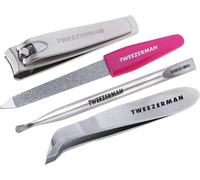 TWEEZERMAN Manicure Pedicure Set (4 Pezzi, Mini Set Di Emergenza, Set Da Viaggio