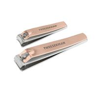 TWEEZERMAN Set di tagliaunghie Combo (2 pezzi, taglio preciso di unghie di mani e piedi, resistente per unghie forti), Oro rosa