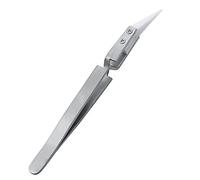 Tweezers Reverse Ceramic Tweezers Electronic Cigarette Heat Conductive Curved Straight Tweezers Precision Tweezers Set(Oblique head)
