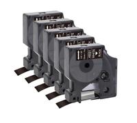 TWEJHX 5 10 20PK 12mm 45013 Compatibile con 45010 45018 45021 45024 Etichette per LabelManager 280 160 210D Etichettatrice Forniture per stampante per codice 45013(5PK White on Black)