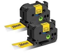 TWEJHX Nastro etichetta extra-resistenza da 2 pacchetti TZE-S661 36mm Works with Label Maker PT-E800 PT-P900 PT-P950 PT3600 PT9200 Etichetta compatibile