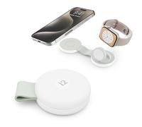 Twelve South Butterfly SE 2 in 1 Qi2 Caricabatterie da viaggio per iPhone, Airpods e Apple Watch Bianco