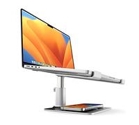 Twelve South HiRise Pro - Supporto ergonomico e regolabile in altezza per laptop e MacBook, con base di ricarica wireless MagSafe, 17,8 x 28 x 15,2 cm, colore: Argento