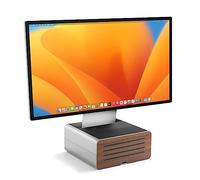 Twelve South HiRise Pro - Supporto regolabile per monitor con contenitore, supporto regolabile per monitor esterni, iMac, PC, Dell, LG, organizer da scrivania, argento