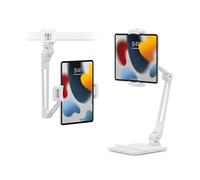 Twelve South HoverBar Duo (2a generazione) per iPad/iPad Pro/Tablet, braccio regolabile con nuova base ponderata a sgancio rapido e attacchi a morsetto per il montaggio dell'iPad (bianco)