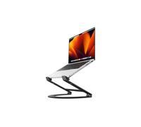 Twelve South Curve Flex | Supporto in alluminio regolabile in altezza e angolo per laptop/MacBook, adatto a 10 "-17", pieghevole per essere trasportato - Borsa da viaggio inclusa, nero opaco