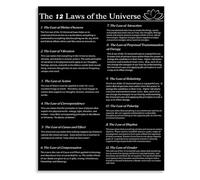 Twelve Universal Laws Canvas Wall Art Manifestation Poster Spiritual Principles for Home Meditation Decor(Framed,16x24inch(40x60cm))