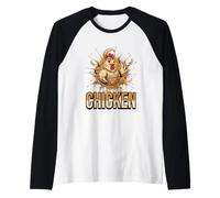 Twenties Era - Collana con Perline a Forma di Pollo Maglia con Maniche Raglan