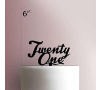 Twenty One 21 - Topper per torta in acrilico, larghezza 12,7 cm, colore: Bianco