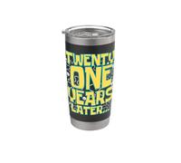 Twenty One 21 Years Later 21st Birthday Party Funny Meme Tee Bicchiere termico in acciaio inox doppia parete