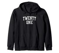 Twenty One Minimalist 21st Birthday Design 21-Year-Old Felpa con Cappuccio