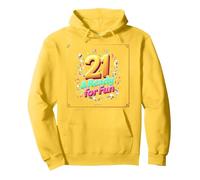 Twenty-One & Ready for Fun: Regalo per Il 21° Compleanno Felpa con Cappuccio, Unisex per Adulti, Limone, XXL
