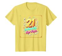 Twenty-One & Ready for Fun: Regalo per Il 21° Compleanno Maglietta, Bambini, Limone, 2 Anni
