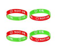 Tweozek 4 braccialetti in silicone, risorse per le emozioni per bambini, braccialetto per la salute mentale, giocattoli per la gestione della rabbia, braccialetti autistici reversibili per bambini