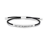 Tweozek Braccialetto regolabile con scritta "Don't Let the Hard Days Win Strength", braccialetto ispiratore, regalo ispiratore per donne, braccialetti con incisione a tubo curvo per donne