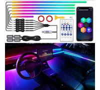 TWETIZ Tesla Model 3/Y/S/X Dreamcolor Acrylic Interior Car Strip Light with USB/Type C, 10 in 1 with 187 inches 650 LED Tesla Ambient Lighting Kits, Sound Active Function Neon Tesla Accessories