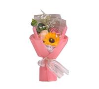 TWEW Mazzi di fiori artificiali petali di sapone fiori realistici rose girasoli mazzi per cerimonia di laurea compleanno