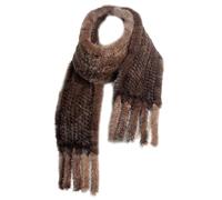 TWEW Sciarpa da donna in pelliccia di visone morbida sciarpa elegante scaldacollo avvolgente elegante sciarpa calda fazzoletto da collo