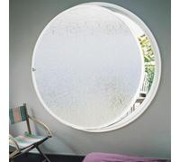 TWHZSAI Finestra a bilico Rotonda, Finestra a Battente Girevole in Vetro temperato con Maniglia, per Bagno, Soggiorno, Cucina, Decorazione per la casa, Bianco 2,45 cm/17,7 Pollici