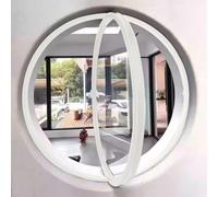 TWHZSAI Finestra Rotonda Girevole in Lega di Alluminio, Finestra a oblò in Vetro temperato con Maniglia, Finestra a Battente per Cucina e Arredamento per la casa, Bianco 3,65 cm/25,5 Pollici